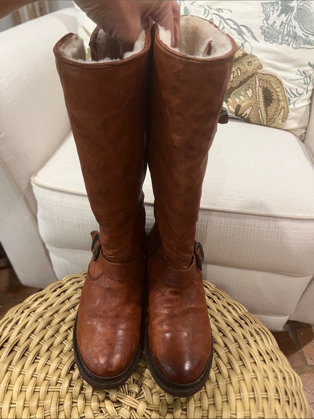 Frye Women's Valerie Shearling Sherpa Harness Boots - Picture 2 of 16